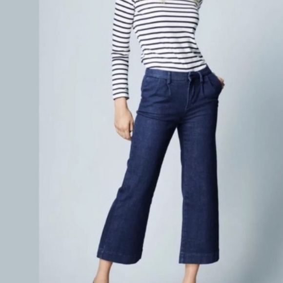 Boden ICONS The Eton Crop Wide Leg Dark Denim Jean Womens - Picture 1 of 7